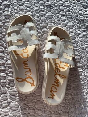 Sam Edelman White Valeri Platform Slide Sandals